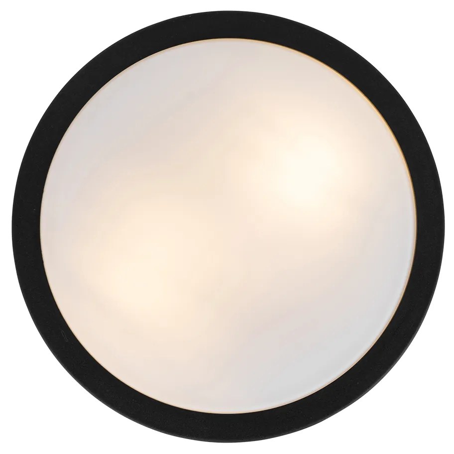 Plafoniera da esterno moderna nera 28 cm IP44 - Flavi