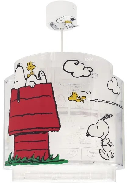 Dalber 76302 - Lampadario per cameretta SNOOPY 1xE27/15W/230V bianco/rosso
