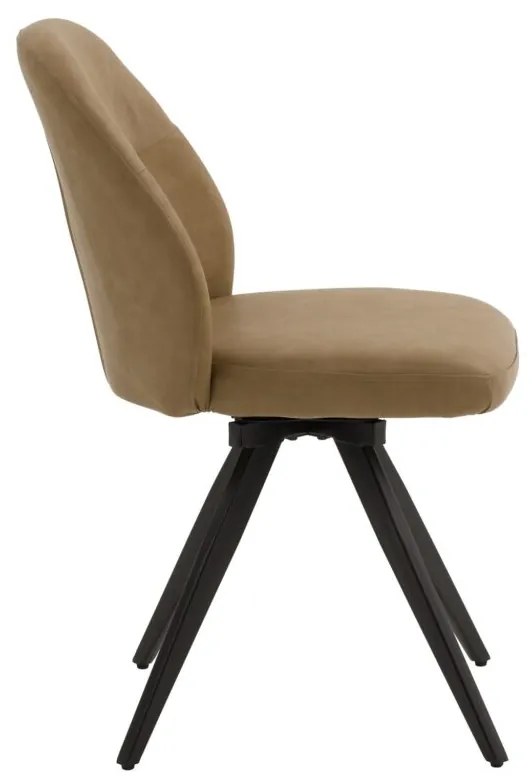 Set di sedie girevoli ZENNENDAL in similpelle marrone e gambe in metallo nero