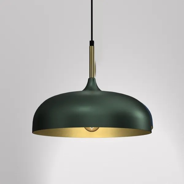 Lampadario su corda LINCOLN 1xE27/60W/230V d. 35 cm verde