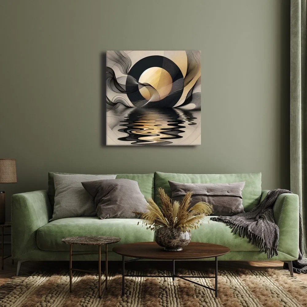 Quadro su tela – Luna dorata sopra la superficie