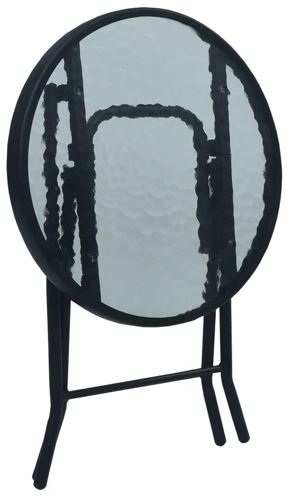 Tavolino da bistrot nero 40x46 cm in acciaio e vetro