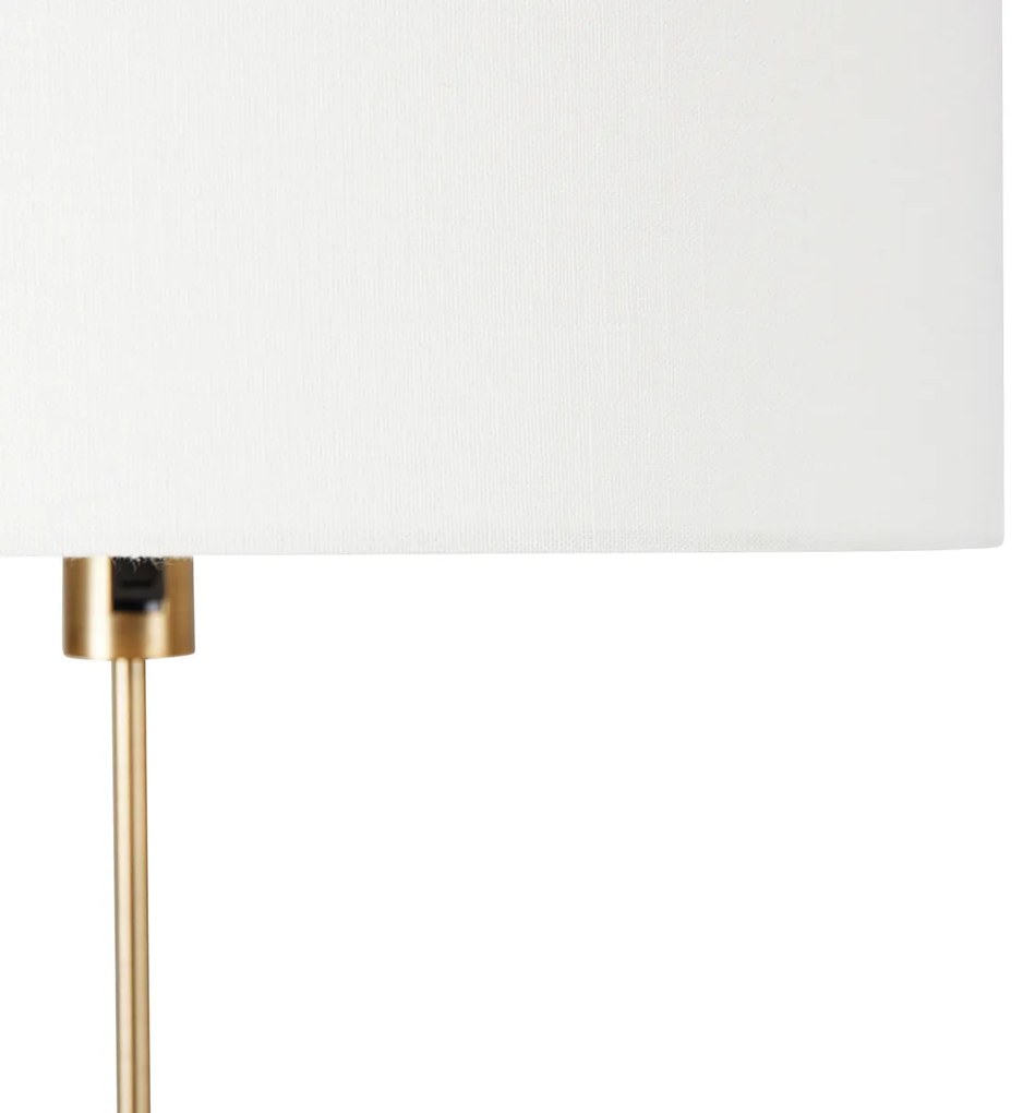 Lampada da terra regolabile bronzo con paralume bianco 50 cm - Parte