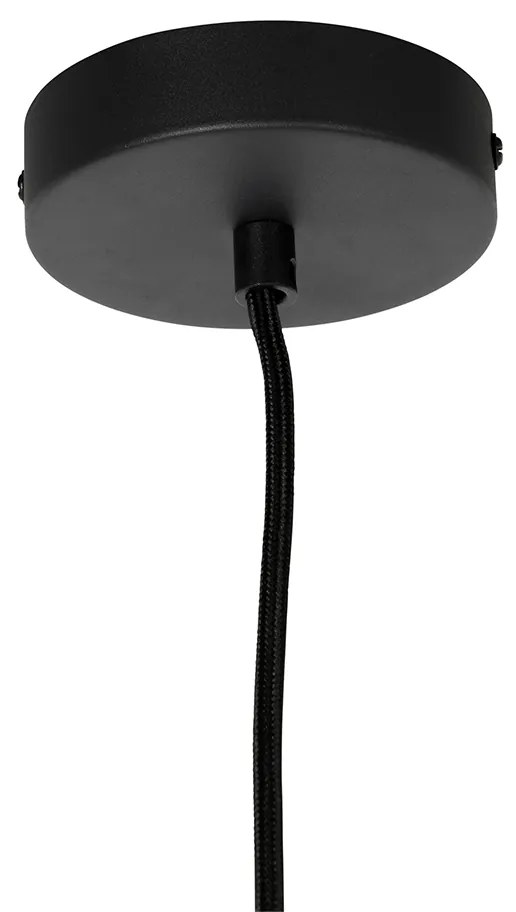 Lampada a sospensione retrò nera con vetro trasparente 20 cm - Eclipse