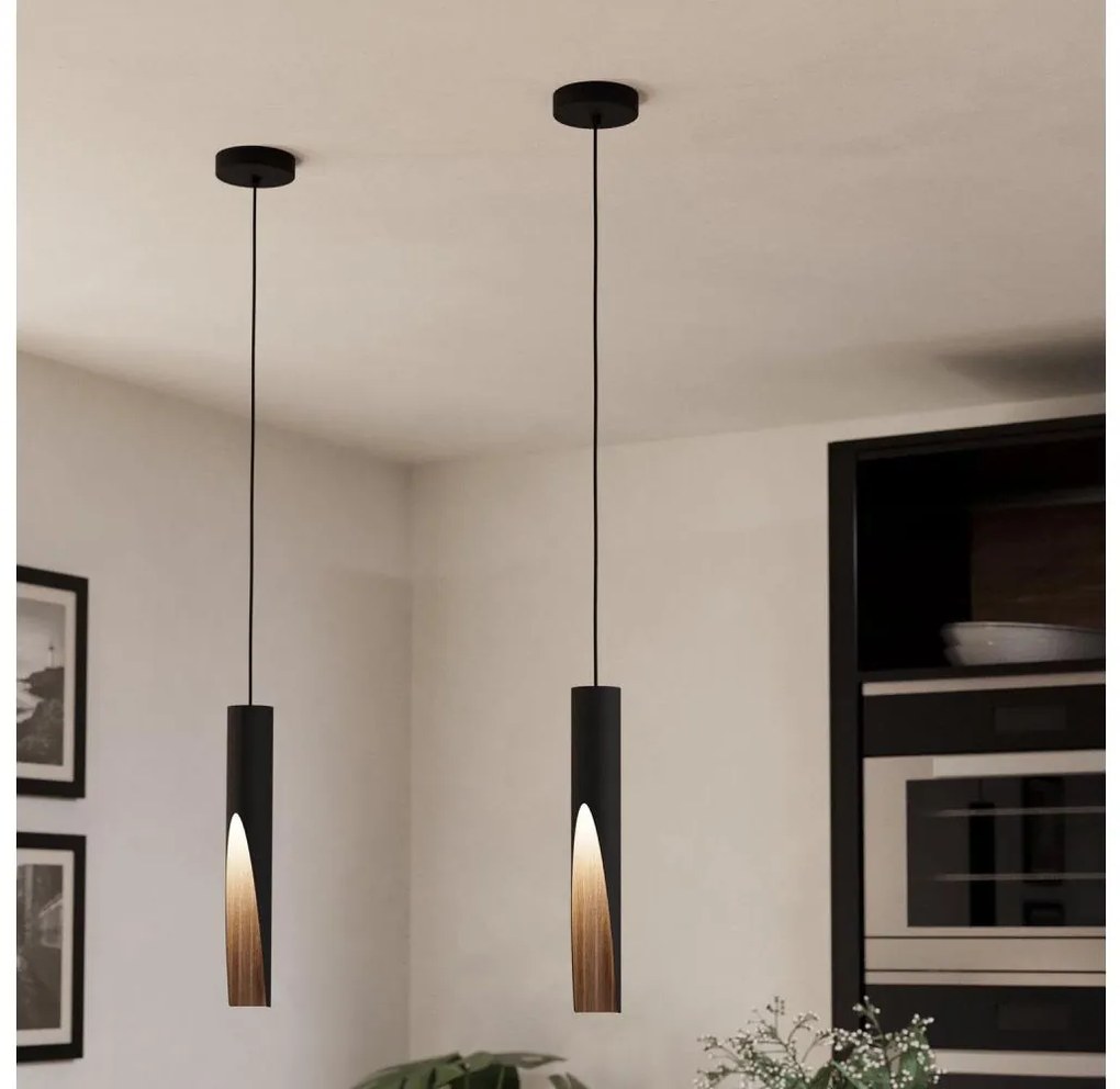 Eglo 900874 - Lampada a sospensione LED su cavo BARBOTTO 1xGU10/4,5W/230V nero/marrone