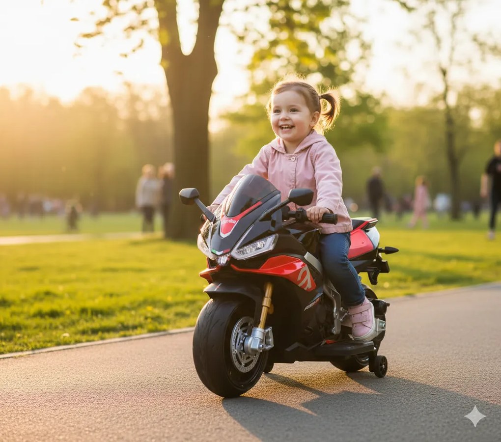 Moto Elettrica per Bambini 24V con Licenza Aprilia RSV4 BIG Nera...