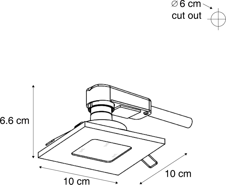 Set di 6 faretti da incasso moderni neri orientabili e inclinabili IP44 - Qure
