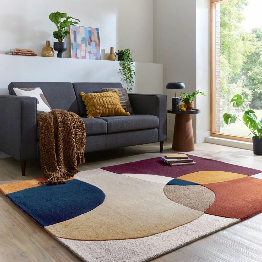 Tappeto viola in lana tessuto a mano 200x290 cm Glow Purple Multi – Flair Rugs