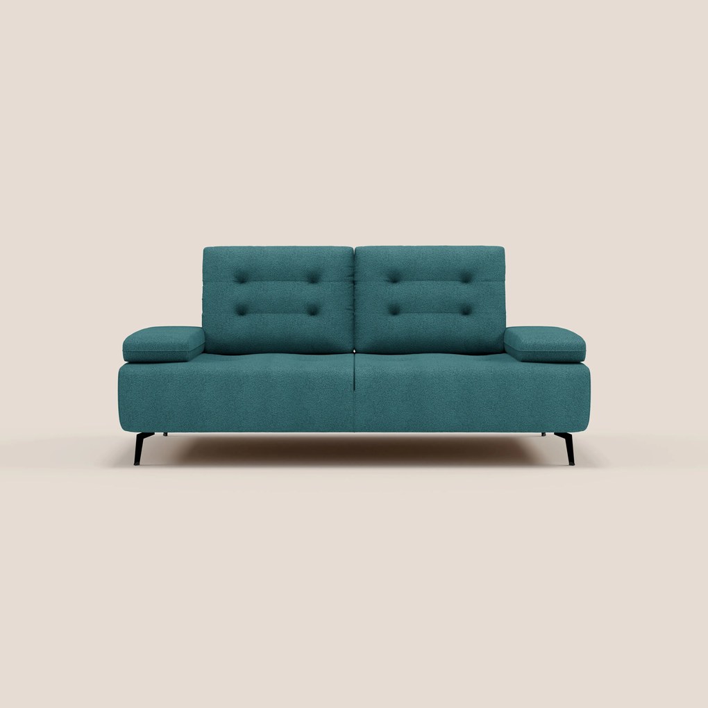 Lugano Divano 3 posti con schienali e braccioli traslanti in morbido bouclé impermeabile T07