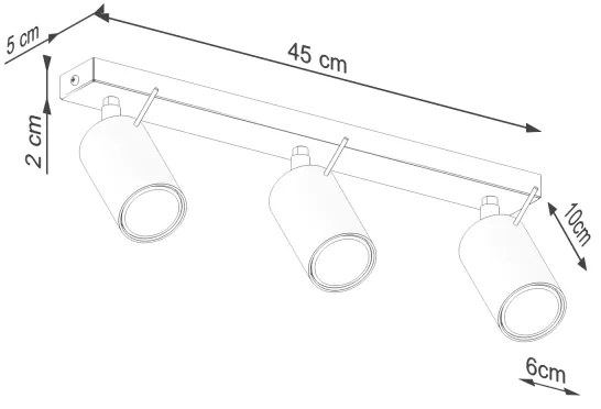 Sollux SL.1508 - Faretto RING 3xGU10/10W/230V rosso