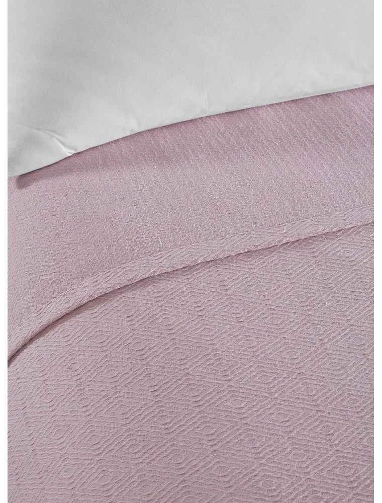 Copriletto in cotone rosa per letto matrimoniale 200x230 cm Serenity - Mijolnir
