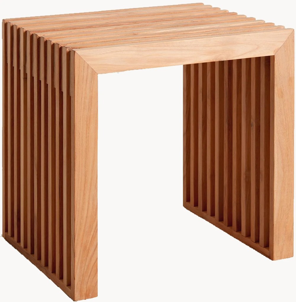 Sgabello in legno di teak fatto a mano Rib