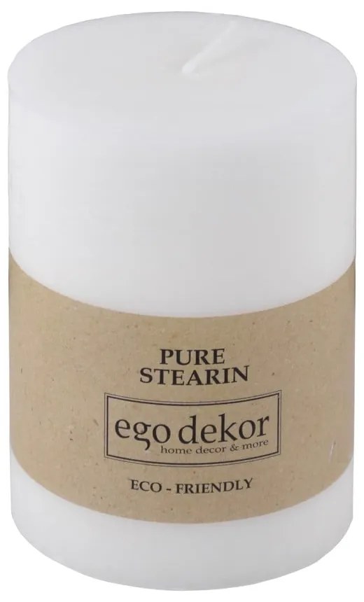 Candela bianca Friendly, durata di combustione 37 h Eco - Eco candles by Ego dekor