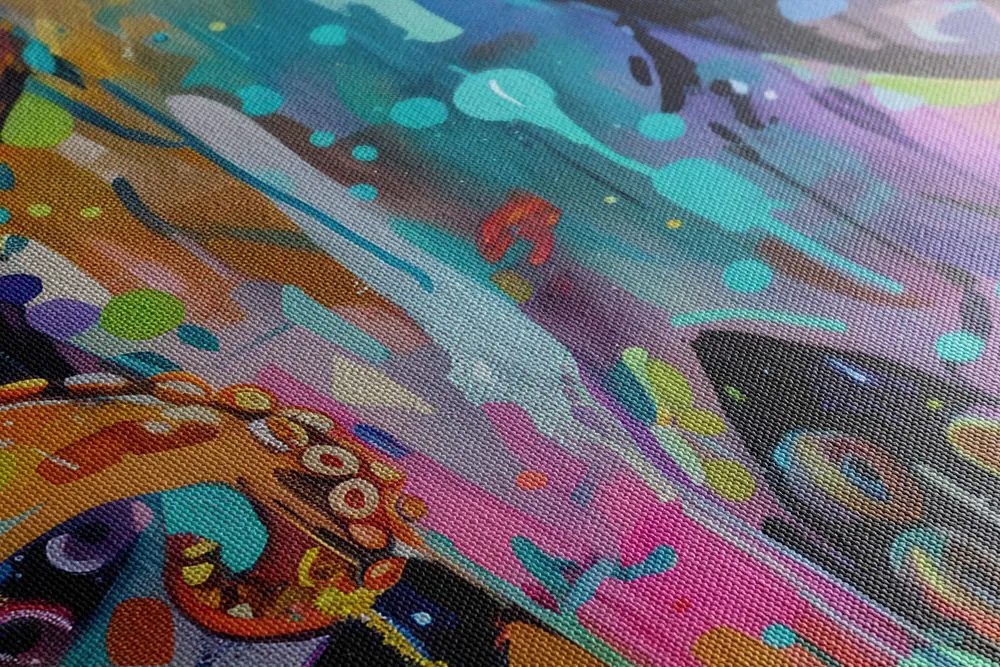 Quadro su tela – Polpo con imitazione di pittura