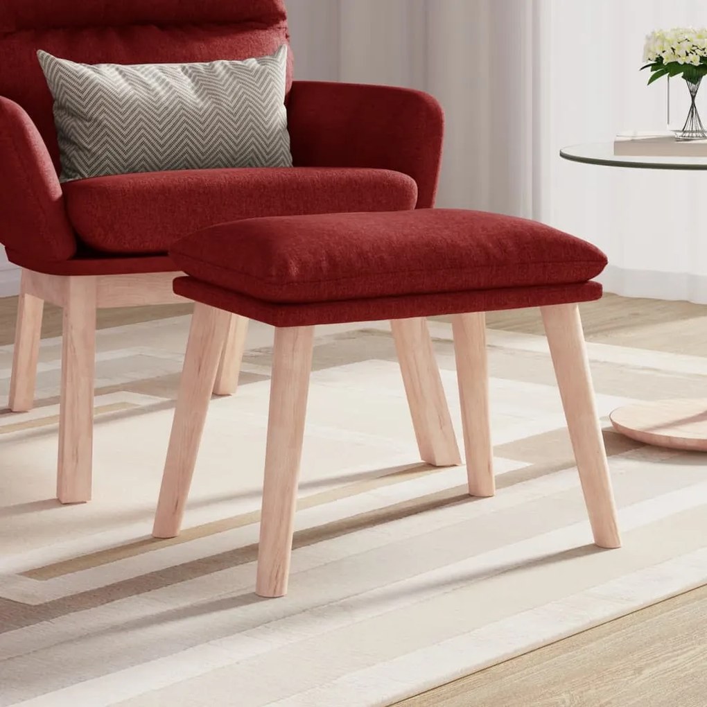Poggiapiedi Rosso Vino 45x29,5x35 Cm İn Tessuto /