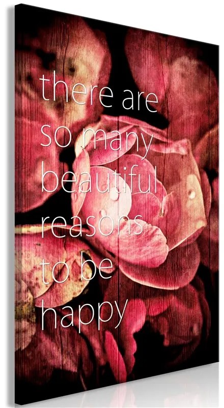 Quadro There Are so Many Beautiful Reasons to Be Happy (1 Part) Vertical  Colore Nero, Dimensioni e Misure 40x60