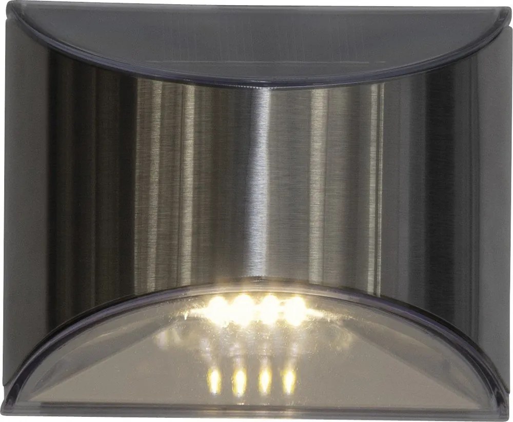 Set di 2 luci LED solari a parete in acciaio inox, altezza 8 cm Wally - Star Trading