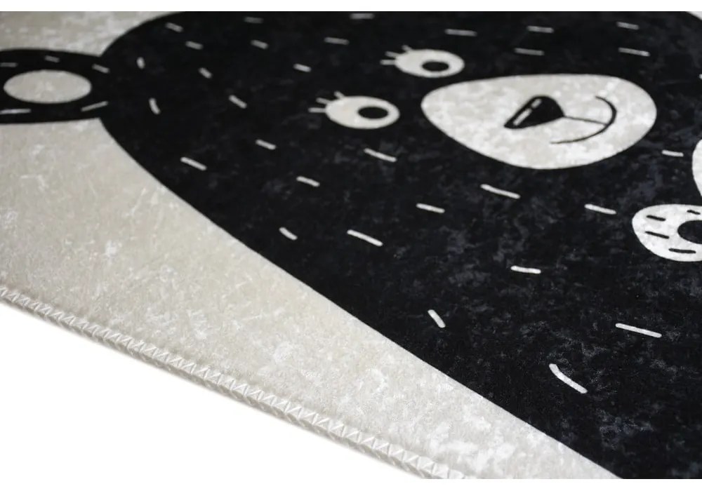 Tappeto per bambini bianco e nero lavabile 100x160 cm Bear Family – Vitaus