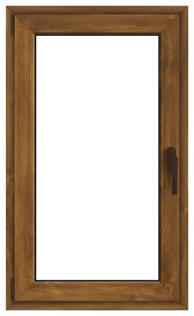 Finestra in PVC Rovere dorato L 80 x H 140 cm, 1 anta apertura a sinistra