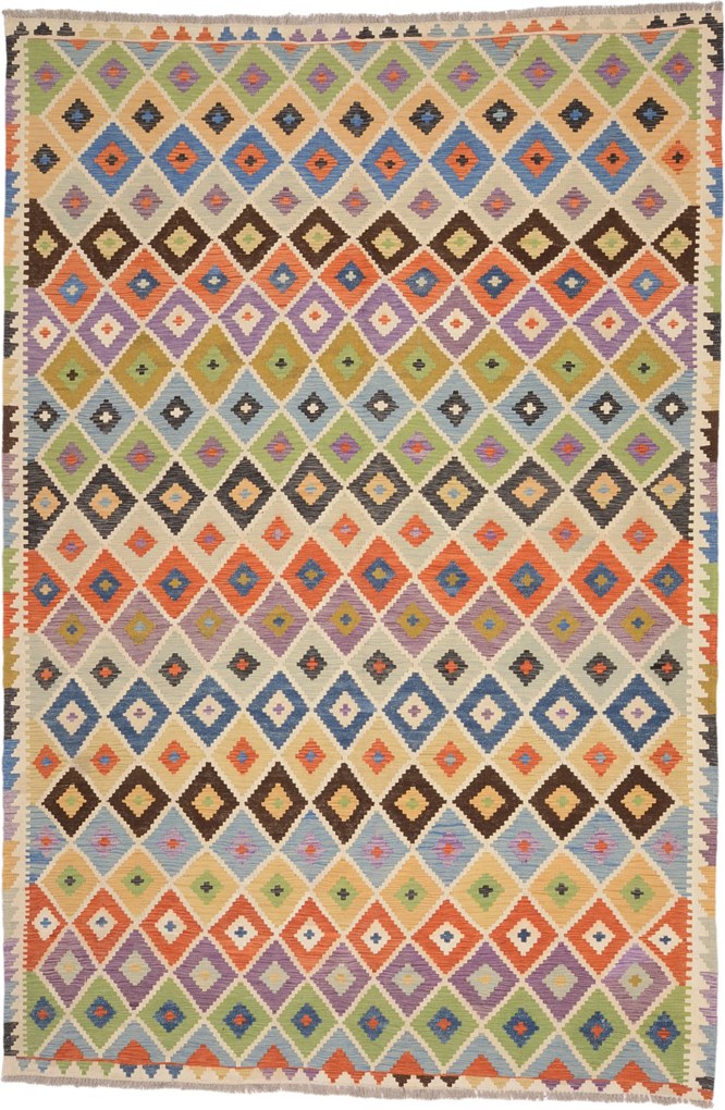 Kilim Tappeto 310x210 (Afghanistan) Annodato A Mano