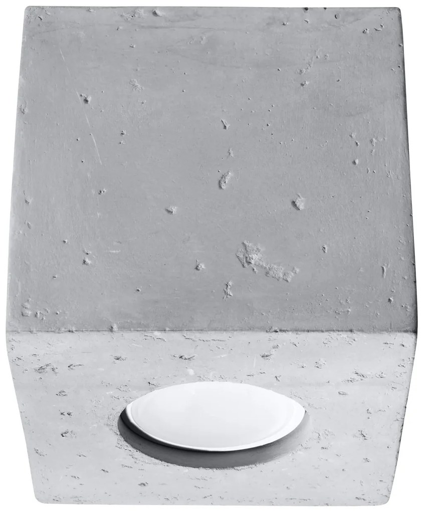 Plafoniera in Cemento Levigato da soffitto QUAD GU10 Grigia da interno