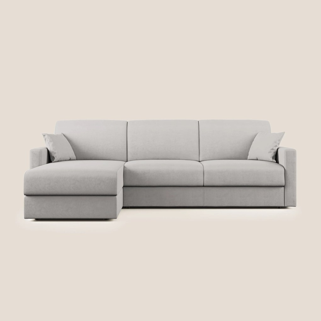 Chris Divano letto angolare con penisola in microfibra smacchiabile T11