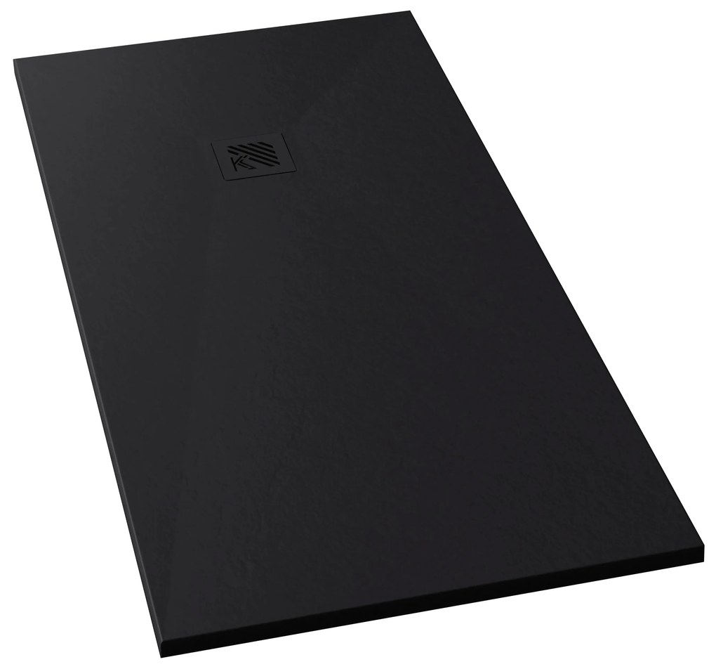 Piatto Doccia 90x100 Effetto Pietra Korzilius "Stone" Nero Opaco