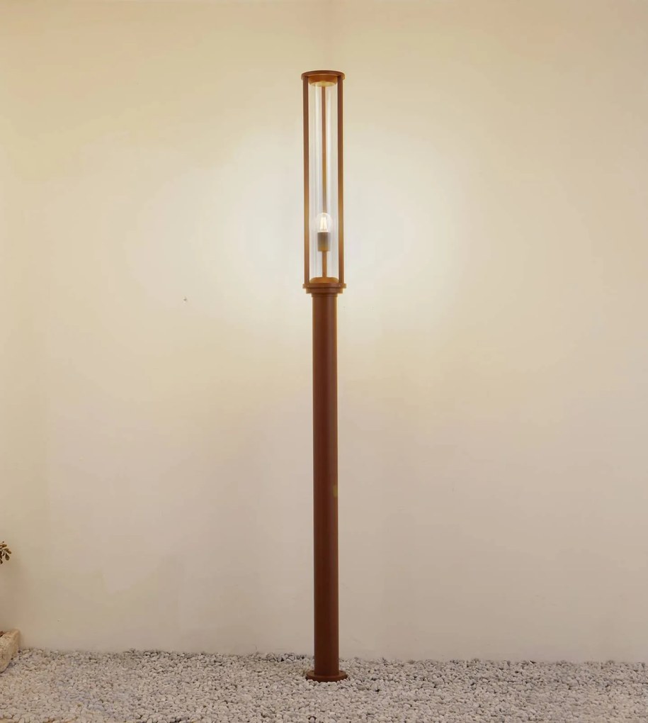 Lucande lampada da esterno Alivaro, color ruggine, 220 cm, E27, IP65