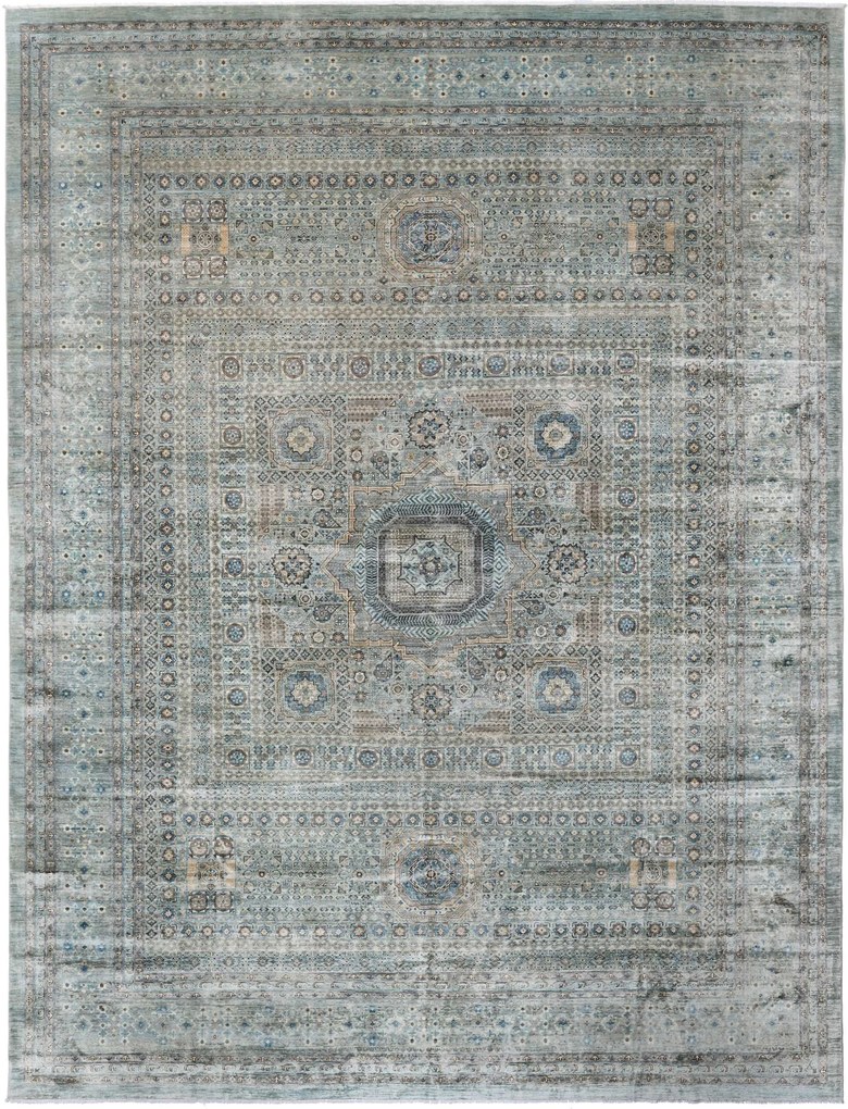Mamluk Tappeto 370x480 Blu (Pakistan) Annodato A Mano