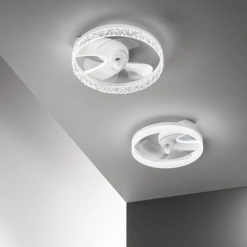 Ventilatore da soffitto con pale con luce inclusa Nashi, bianco, D. 50 cm, 4800 LM, luce bianco, INTEC