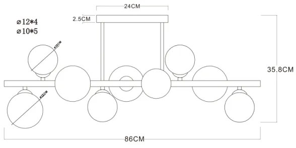 Globo 56133-9D - Lampadario a sospensione con supporto rigido LED RIHA 9xG9/3W/230V