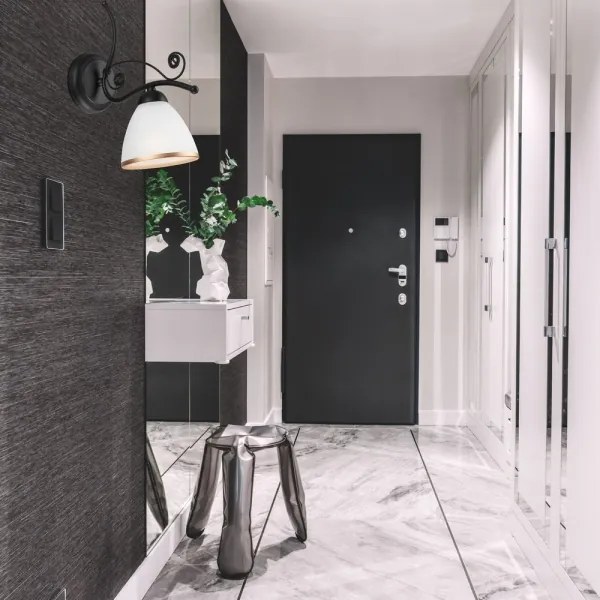 Applique RETRO II 1xE27/60W/230V nero opaco