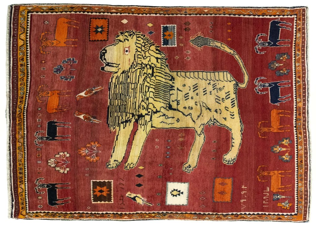 Gabbeh Tappeto persiano 160x220 Rosso (Iran) Annodato A Mano