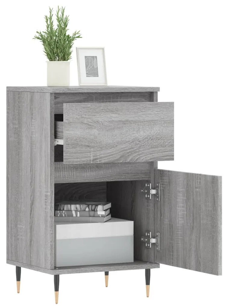 Credenze 2 pz grigio sonoma 40x35x70 cm in legno multistrato