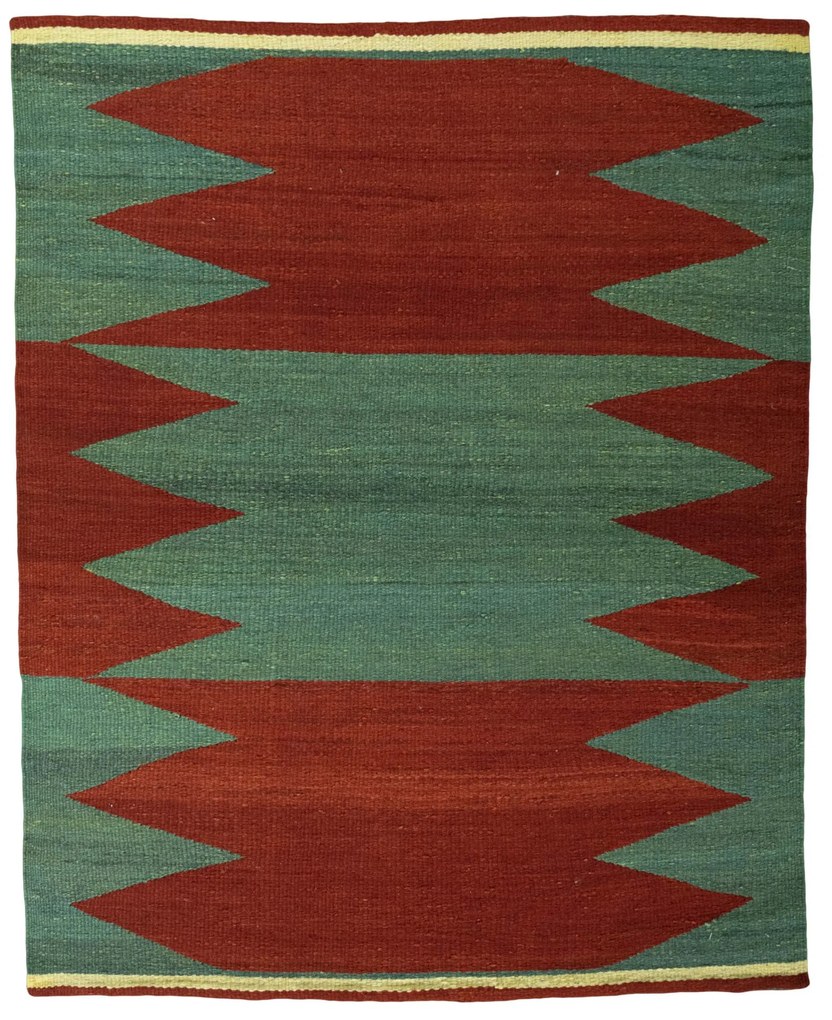 Kilim Tappeto persiano 100 x 120 Rosso (Iran) Tessuto A Mano