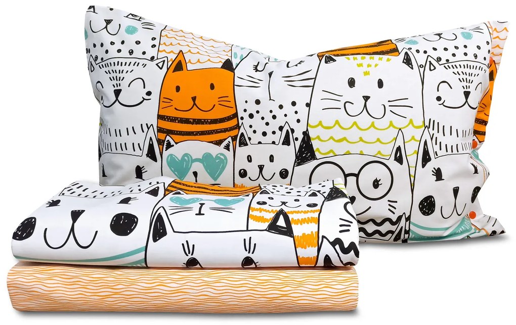 Completo letto singolo gatti cotone SmartDecoHome