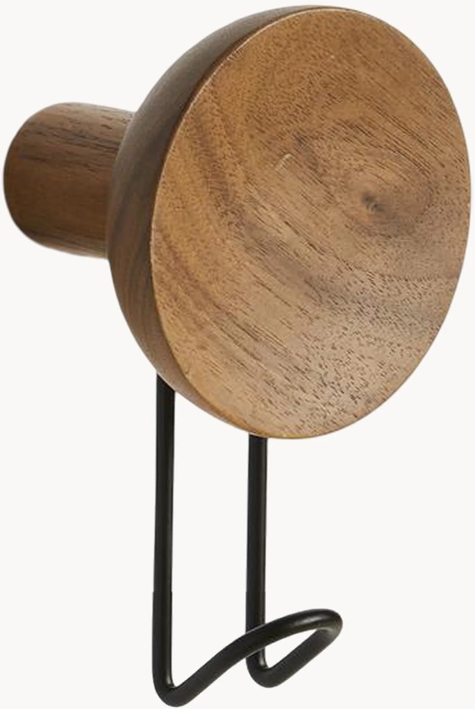 Set di 2 ganci appendiabiti in legno di noce Around