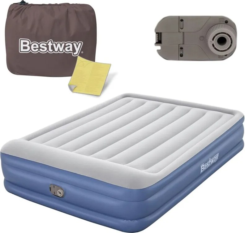 Materasso gonfiabile 203x152x46 cm con pompa elettrica incorporata Bestway 67630