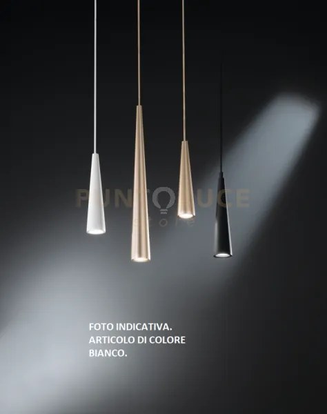 Sospensione noa h.50cm d.5,5cm bianco 1 luce attacco gu10
