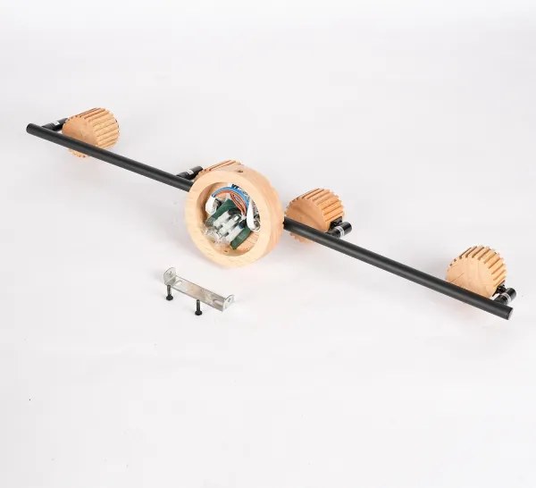 Brilagi - Faretto HYGGE 4xE14/15W/230V legno di caucciù/fumé