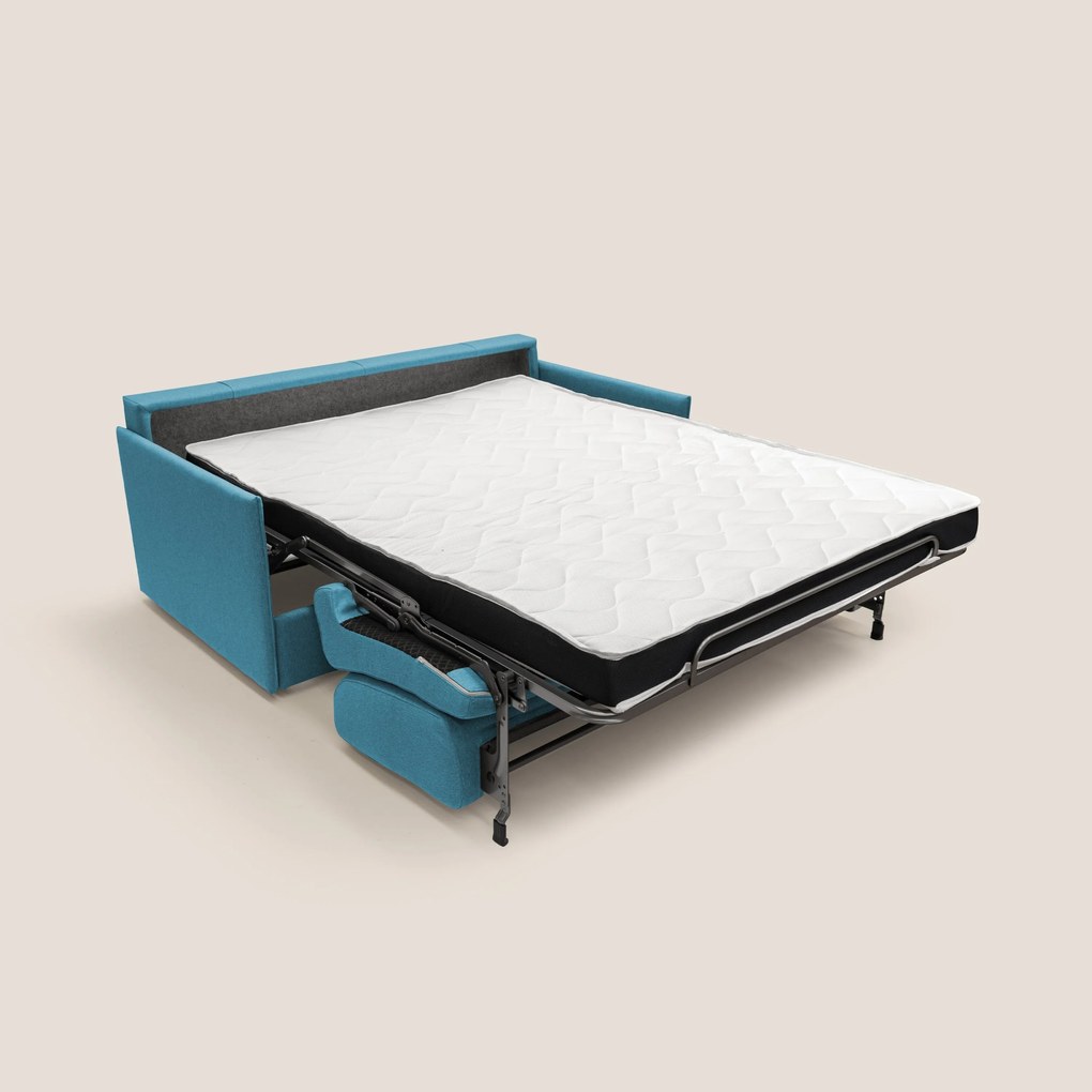 Evans Divano letto matrimoniale in tessuto impermeabile T13 azzurro