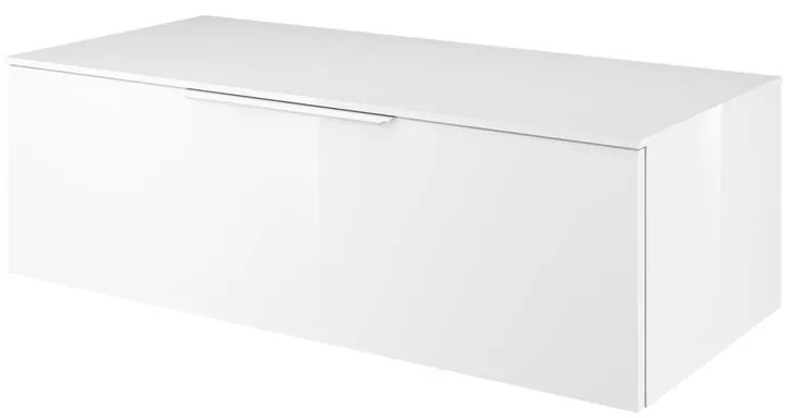 Mobile da bagno sotto lavabo Neo bianco laccato lucido L 105 x H 33 x P 48 cm 1 cassetto, lavabo non incluso