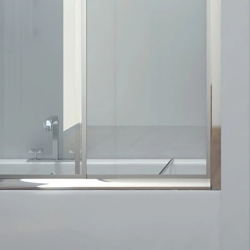 Box per vasca da bagno 160cm con due ante scorrevoli e una fissa P2000 - KAMALU