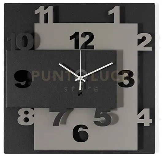 Orologio da parete moderno ziggurat nero fango e nero