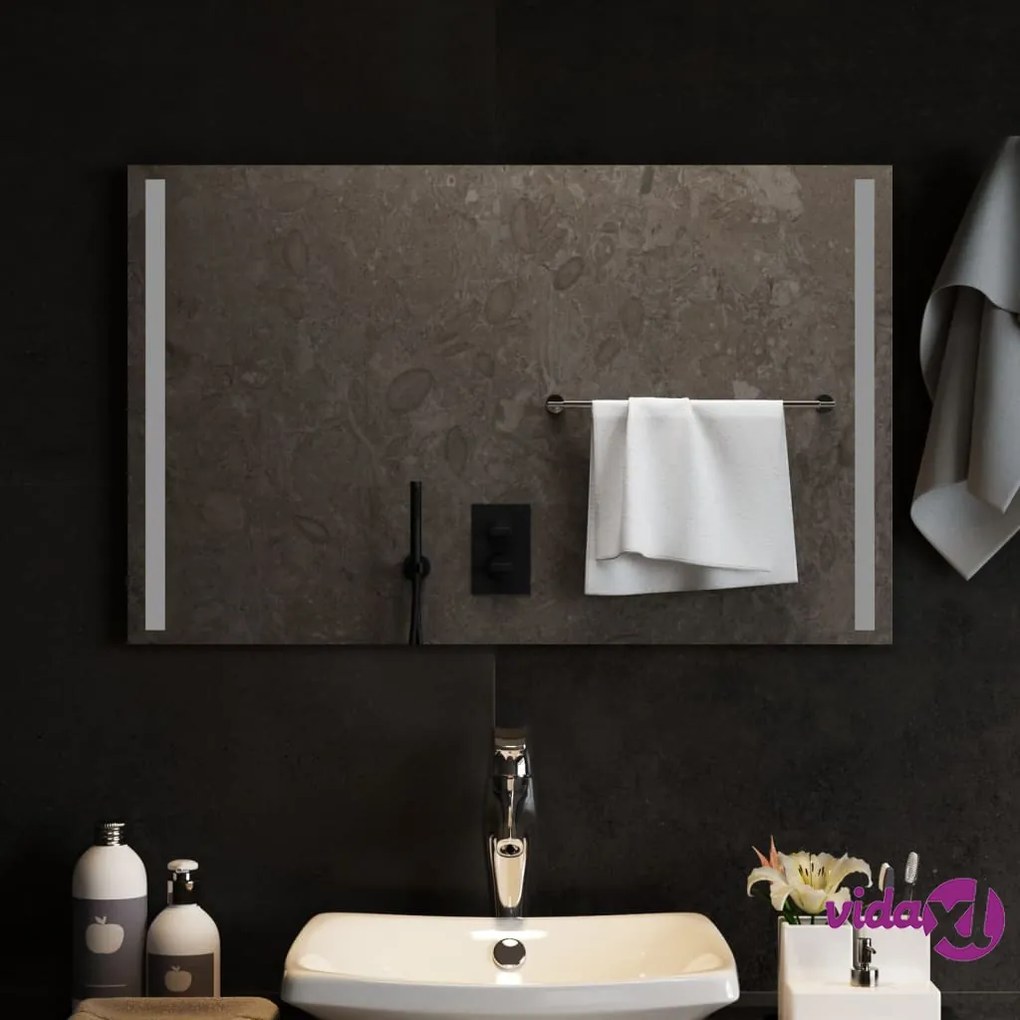 vidaXL Specchio da Bagno con Luci LED 80x50 cm