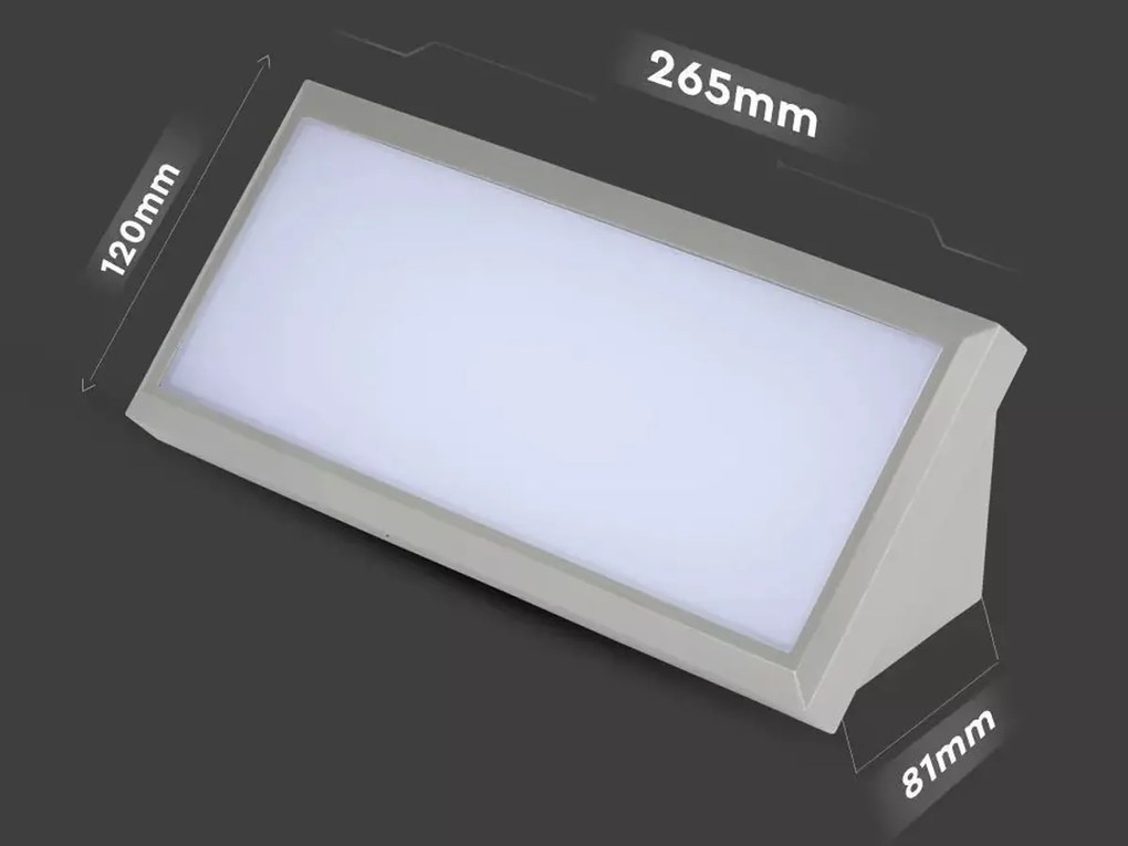 Applique Lampada Led Da Parete Angolare 12W Colore Grigio 4000K IP65 Luce Indiretto SKU-218234