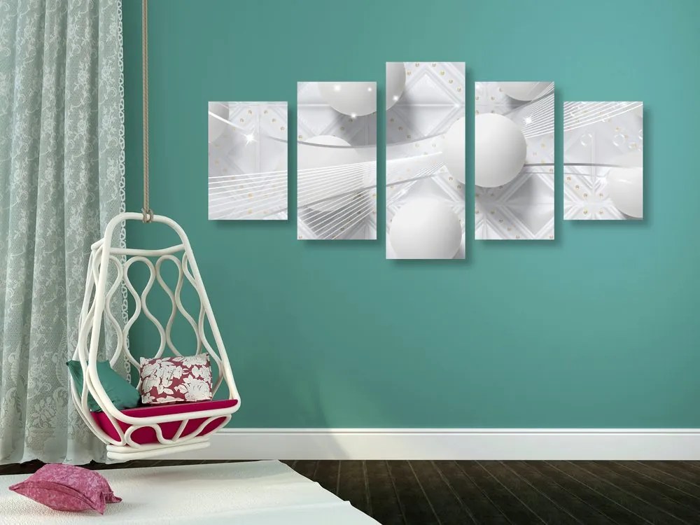 Quadri 5 pezzi – Lusso bianco