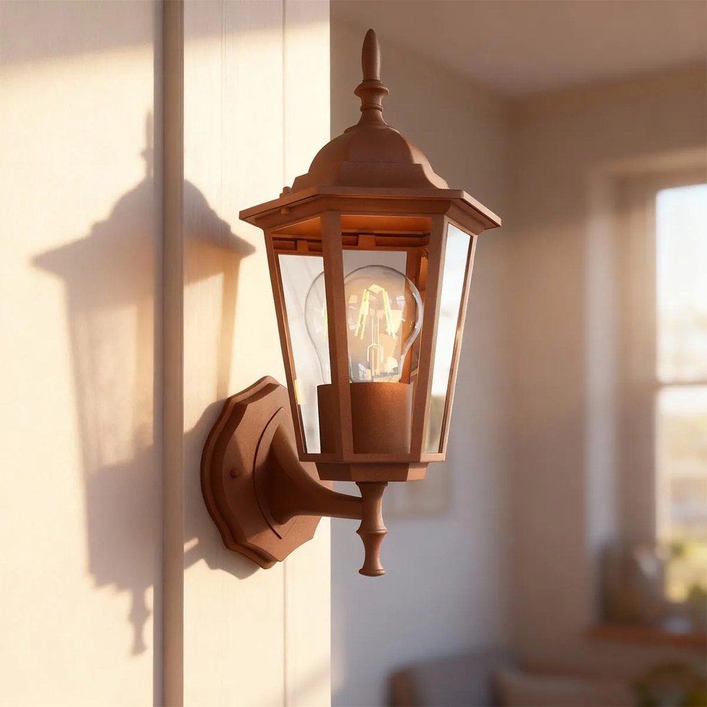 Applique Lanterna da Esterno IP54 E27 Corten - Serie TOSCA 1A