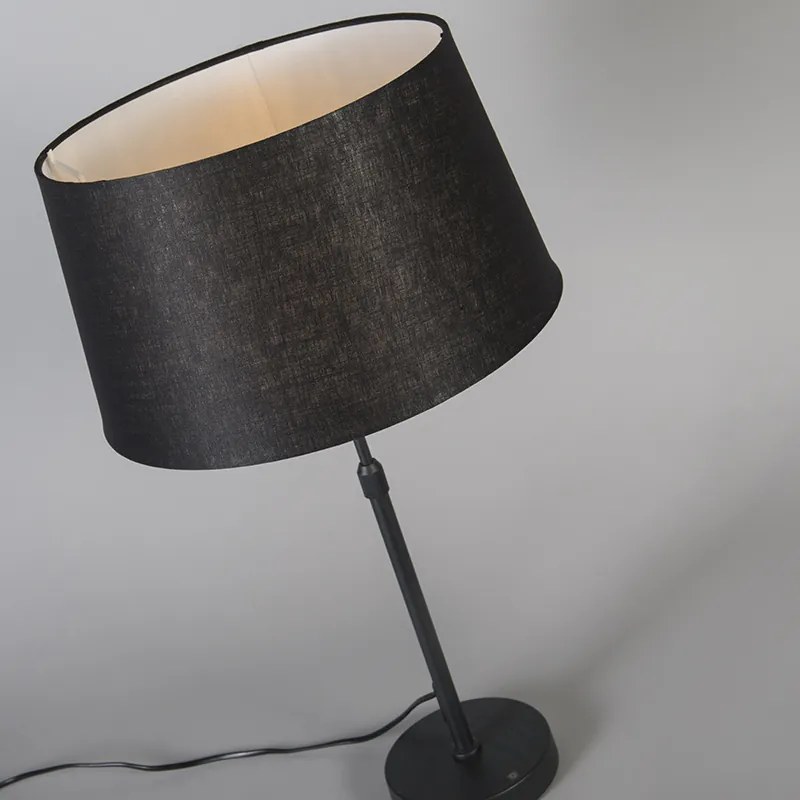 Lampada da tavolo nera con paralume nero 35 cm regolabile - Parte