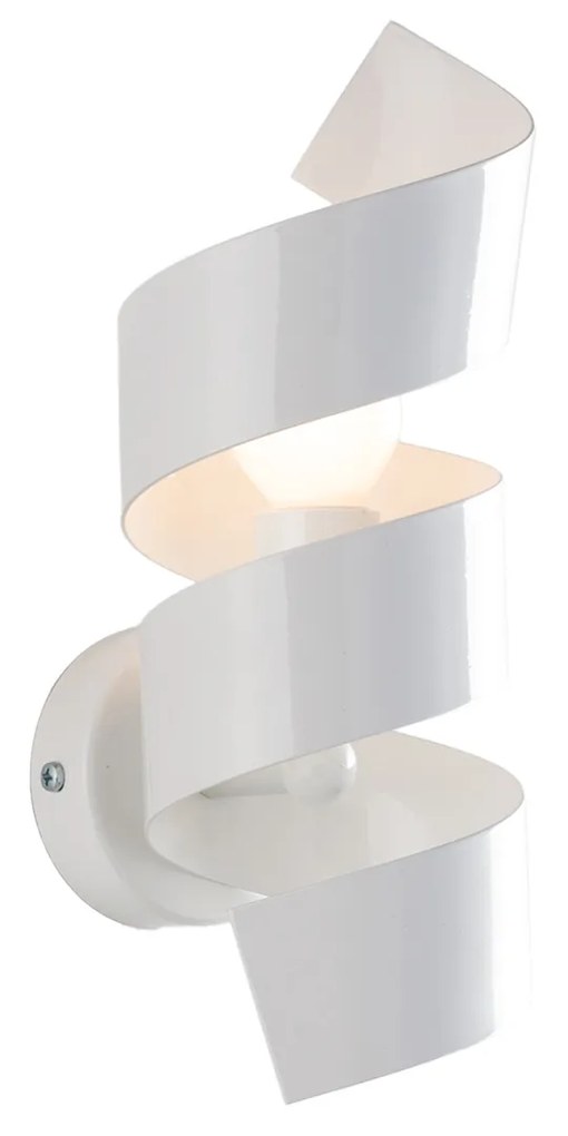 Applique Moderna Helix 1 Luce In Ferro Laccato Bianco